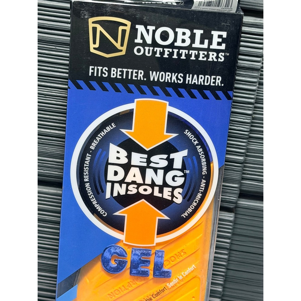 Noble Outfitters Best Dang Insoles Gel Orange Mens‎ Large 10-11 65094 NEW